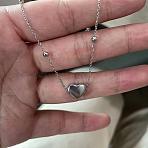 Stainless Steel Charm Anklets for Women, Stainless Steel Color, Heart, 8.27 inch(21cm)(WG18C2B-37)