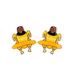 Thanksgiving Acrylic Pendants, Turket Charm, Gold, 49x40mm(PW-WG67810-01)