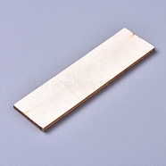 Unfinished Blank Poplar Wood Cabochons, Rectangle, for Jewelry Making, Floral White, 69.5x19.5x2mm(WOOD-D021-07)