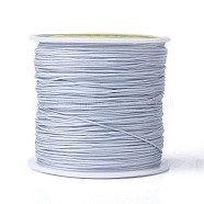 Round String Thread Polyester Fibre Cords, Light Blue, 0.8mm, about 109.36 yards(100m)/roll(OCOR-J003-43)