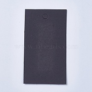 Paper Display Cards, Used For Earrings, Rectangle, Black, 90x50x0.1mm, Hole: 1~5mm(CDIS-TAC0001-01C)