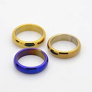 Electroplate Non-Magnetic Synthetic Hematite Wide Band Rings, Mixed Color, 19mm(RJEW-J006B-M)