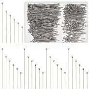 Elite 600Pcs 6 Styles 304 Stainless Steel Ball Head Pins, Stainless Steel Color, 21~ 50x0.7mm, 21 Gauge, Head: 2mm, 100pcs/style(STAS-PH0005-49)