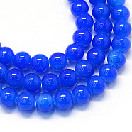 Baking Painted Imitation Jade Glass Round Bead Strands, Royal Blue, 8.5~9mm, Hole: 1.5mm, about 105pcs/strand, 31.8 inch(DGLA-Q021-8mm-33)