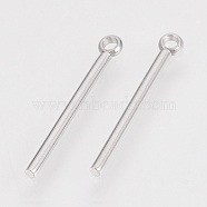 201 Stainless Steel Pendants, Bar, Stainless Steel Color, 22.5x1.5mm, Hole: 1.5mm(X-STAS-S079-05)