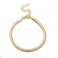 Rack Plating Brass Herringbone Chains Bracelet for Men Women, Cadmium Free & Lead Free, Real 18K Gold Plated, 7.48 inch(19cm)(BJEW-M227-01G)