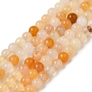 Natural Topaz Jade Bead Strands, Round, 4mm, Hole: 1mm, about 95pcs/strand, 15.5 inch(G-K153-B22-4mm)