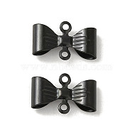 304 Stainless Steel Connector Charms, Bowknot, Black, 11.5x7.5x3mm, Hole: 1mm(STAS-P363-01EB)