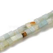 Natural Flower Amazonite Beads Strands, Cube, 2~2.5x2.5~3.5x2.5~3mm, Hole: 0.4mm, about 157~165pcs/strand, 14.96~15.75''(38~40cm)(G-B064-A35)