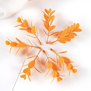 Plastic Artificial Plant Leaf, for Wedding Indoor Outdoor Home Garden Porch Window Plant Decoration, Orange, 70x10x20mm(PW-WG9E9E0-02)