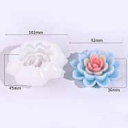 3D Lotus DIY Silicone Candle Molds, Aromatherapy Candle Moulds, Scented Candle Making Molds, White, 10.2x4.5cm(PW-WG61918-03)