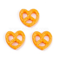 Resin Pendants, Imitation Heart Shaped Bread, Dark Orange, 23x25x5mm(RESI-M022-01C)