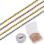 DIY Beaded Bracelets Making Kits, Including Electroplate Non-magnetic Synthetic Hematite Beads Strands and Elastic Crystal Thread, Mixed Color, 6mm, Hole: 1~1.5mm, about 67~72pcs/strand, 15.7 inch, 3strands/box(DIY-SZ0002-19B)