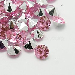 Imitation Taiwan Acrylic Rhinestone Pointed Back Cabochons, Faceted, Diamond, Pearl Pink, 4.5x3mm(GACR-A003-4.5mm-03)