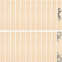 24Pcs Blank Bamboo Bookmark, Unfinished Wood Hanging Tags, for Engraving, Painting, Rectangle, Wheat, 200x30x2mm, Hole: 3.5mm(FIND-BC0003-45B)