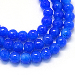 Baking Painted Imitation Jade Glass Round Bead Strands, Royal Blue, 8.5~9mm, Hole: 1.5mm, about 100~105pcs/strand, 31.8 inch(DGLA-Q021-8mm-33)