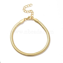 Rack Plating Brass Herringbone Chains Bracelet for Men Women, Cadmium Free & Lead Free, Real 18K Gold Plated, 7.48 inch(19cm)(BJEW-M227-01G)