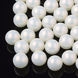 ABS Plastic Imitation Pearl Beads, Matte Style, No Hole/Undrilled, Round, Beige, 4mm, about 10000pcs/bag(SACR-N005-B-01)