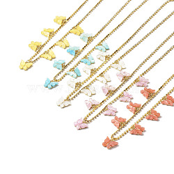 Butterfly Pendant Neclace for Girl Women, Brass Rhinestone Tennis Chain Necklaces, Mixed Color, 16.54 inch(42cm)(NJEW-JN03672)