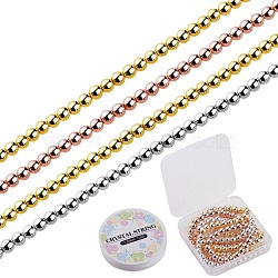 DIY Beaded Bracelets Making Kits, Including Electroplate Non-magnetic Synthetic Hematite Beads Strands and Elastic Crystal Thread, Mixed Color, 6mm, Hole: 1~1.5mm, about 67~72pcs/strand, 15.7 inch, 3strands/box(DIY-SZ0002-19B)