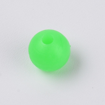 Plastic Luminous Glow Fishing Beads, Round Beads Fishing Lures, Fishing Tackle Tools, Lawn Green, 9.5mm, Hole: 2.5mm, 100pcs/bag