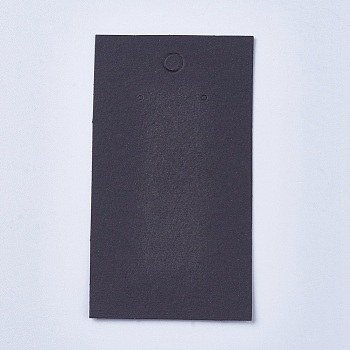 Paper Display Cards, Used For Earrings, Rectangle, Black, 90x50x0.1mm, Hole: 1~5mm