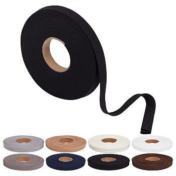 8 Rolls 8 Colors Polyester Elastic Cord, Flat, Mixed Color, 12mm, about 10.00 Yards(9.14m)/roll, 1 roll/color