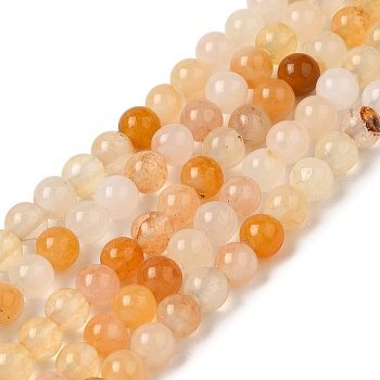 Natural Topaz Jade Bead Strands, Round, 4mm, Hole: 1mm, about 95pcs/strand, 15.5 inch