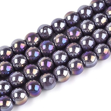 Electroplate Opaque Glass Beads Strands(GLAA-T032-P8mm-AB15)-1