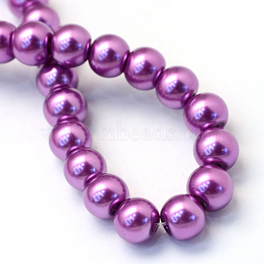 Baking Painted Pearlized Glass Pearl Round Bead Strands(X-HY-Q003-4mm-16)-4