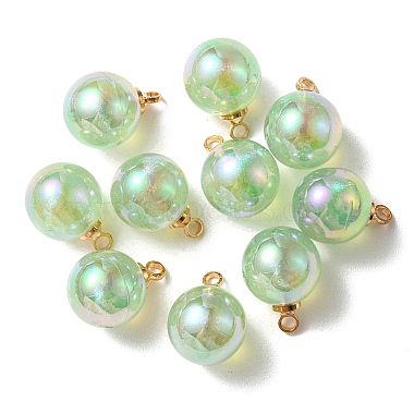 Pale Green Round Acrylic Charms