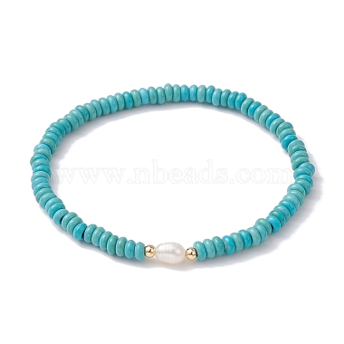 Rondelle Synthetic Turquoise Bracelets