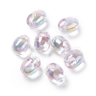 UV Plating Rainbow Iridescent Acrylic Beads(OACR-H015-12)-4