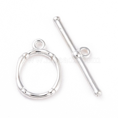 925 Sterling Silver Plated Oval Brass Toggle Clasps