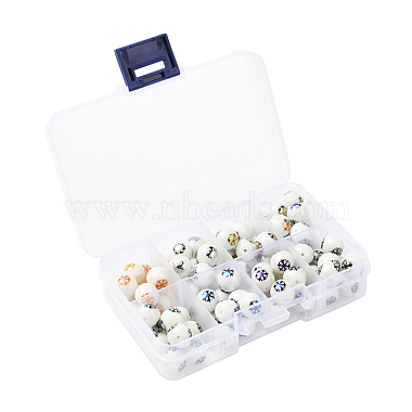 80Pcs 8 Colors Christmas Opaque Glass Beads(EGLA-YW0001-02)-3