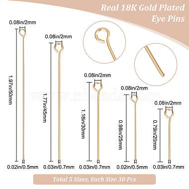150Pcs 5 Styles Brass Eye Pins(KK-BBC0009-50)-2