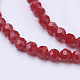 facettes(32 facettes) brins de perles de verre rondes(X-EGLA-J042-4mm-25)-1