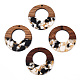 Transparent Resin & Walnut Wood Pendants(RESI-TAC0017-74-A01)-1