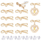 10Pcs Brass Bowknot Stud Earring Findings(KK-BC0011-06)-1