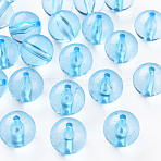 Transparent Acrylic Beads, Round, Light Sky Blue, 20x19mm, Hole: 3mm, about 111pcs/500g(MACR-S370-A20mm-755)