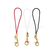 Nylon Mobile Straps, with Zinc Alloy Lobster Claw Clasps, Mixed Color, 6.5cm, about 3Pcs/Set(HJEW-JM01905)
