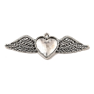 Tibetan Style Alloy Pendants, Cadmium Free & Lead Free, Heart with Wings, Antique Silver, 18x53.5x2.5mm, Hole: 1.8mm, about 234pcs/1000g(FIND-C043-062AS)