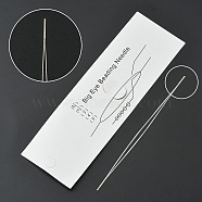 Stainless Steel Collapsible Big Eye Beading Needles, Seed Bead Needle, Beading Embroidery Needles for Jewelry Making, Stainless Steel Color, 5.8x0.02cm(YW-ES001Y-58MM)