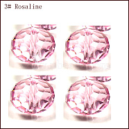 Imitation Austrian Crystal Beads, Grade AAA, Faceted, Rondelle, Pink, 10x7mm, Hole: 0.9~1mm(SWAR-F068-8x10mm-03)