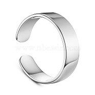 SHEGRACE Rhodium Plated 925 Sterling Silver Cuff Rings, Open Rings, Platinum, US Size 8 1/2(18.5mm)(JR676A)