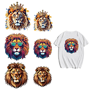 PET Heat Transfer Film Logo Stickers Set, for DIY T-Shirt, Bags, Hats, Jackets, Lion, 130~200x112~177mm, 6pcs/set(DIY-WH0230-072)