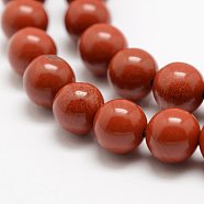 Natural Red Jasper Beads Strands, Grade AA, Round, 4mm, Hole: 0.8mm, about 95pcs/strand, 15.5 inch(39cm)(X-G-E375-4mm-02)