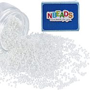12/0 Glass Seed Beads, Ceylon, Round, White, 2mm, Hole: 1mm, 120g/box(SEED-NB0001-08-2mm)