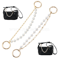 2Pcs 2 Style Imitation Pearl & Alloy Shoe Chains, with Spring Gate Ring, Golden, 24~24.5cm, 1pc/style(FIND-SC0004-66)