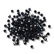 Transparent Glass Beads, Faceted, Bicone, Midnight Blue, 3.5x3.5x3mm, Hole: 0.8mm, 720pcs/bag. (G22QS-14)